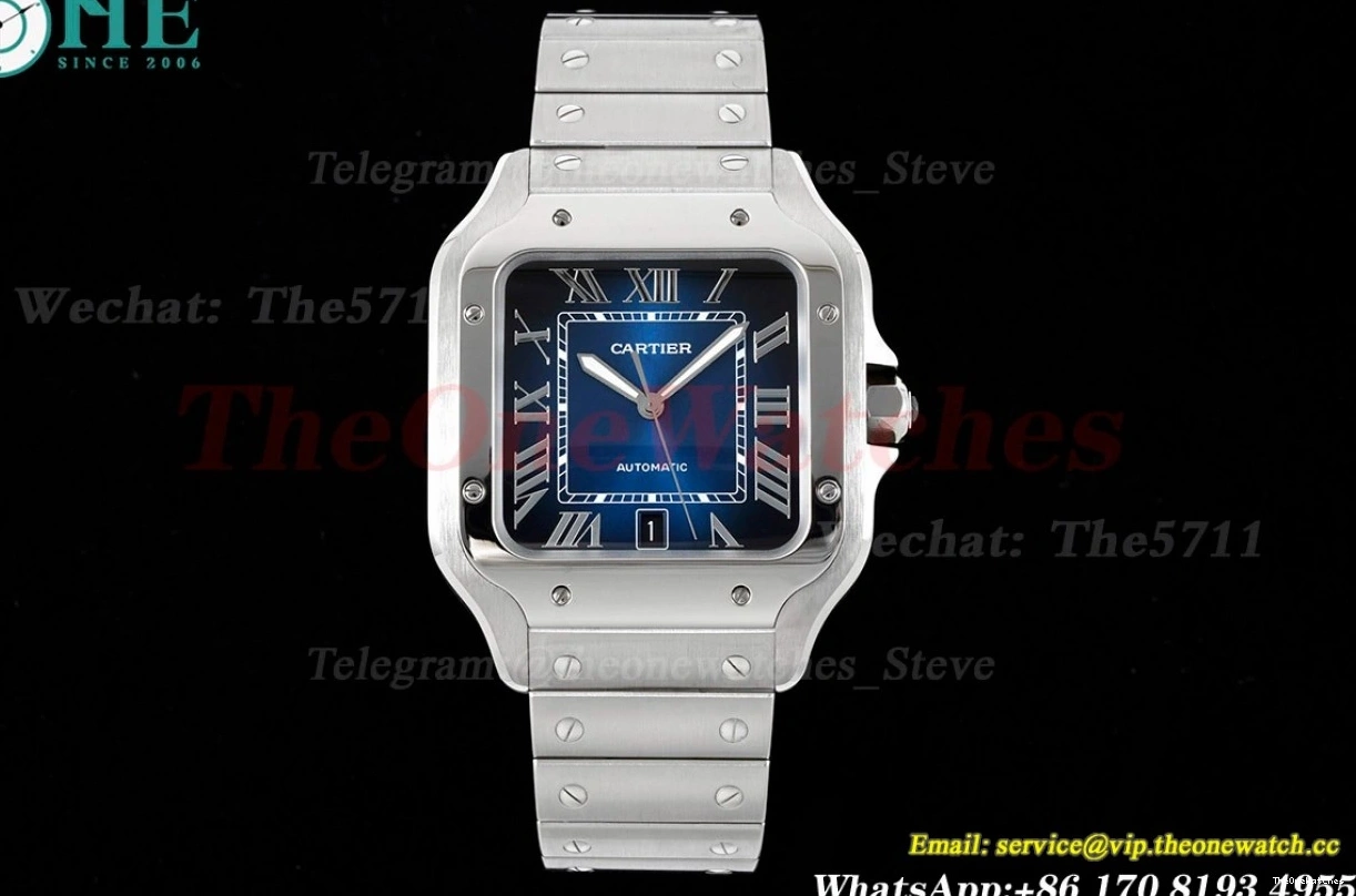 Blue 40mm BVF Mens Cartier Santos SS 2018 XL De SS MY9019 0216